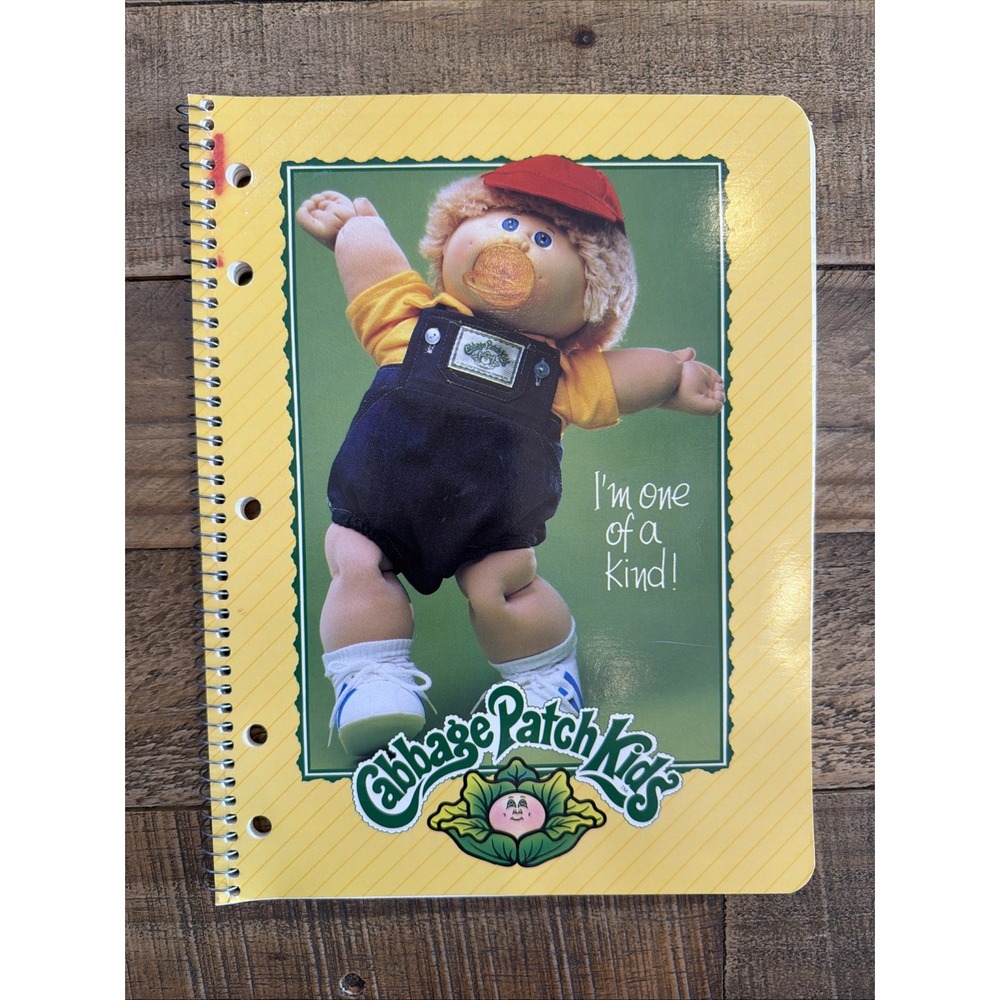 Vintage 1984 Cabbage Patch Spiral Paper Notebook I'm One of a Kind! Standard Sz